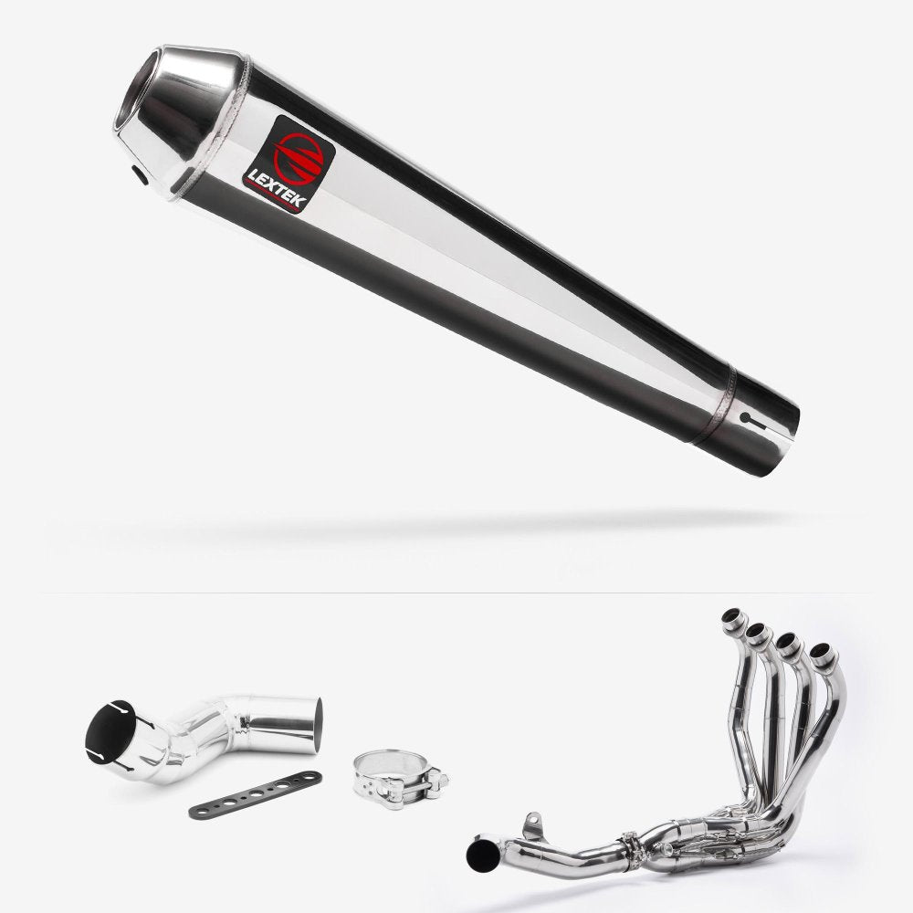 Lextek Polished Stainless Steel AC1 Classic Exhaust System 350mm for Kawasaki Ninja 1000SX (20- )