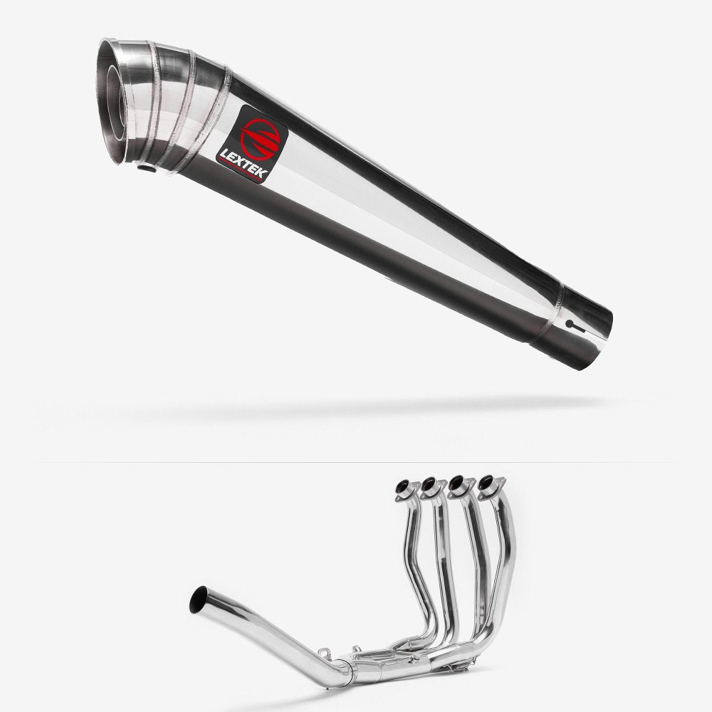 Lextek Polished Stainless Steel MP4 Exhaust System 300mm for Suzuki GSX 1300 R Hayabusa (21-24)