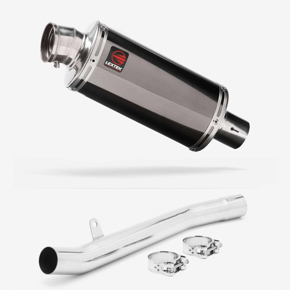 Lextek OP16 Dark Tint Stainless Exhaust 250mm with Link Pipe for Suzuki GSF1200 Bandit (96-06)