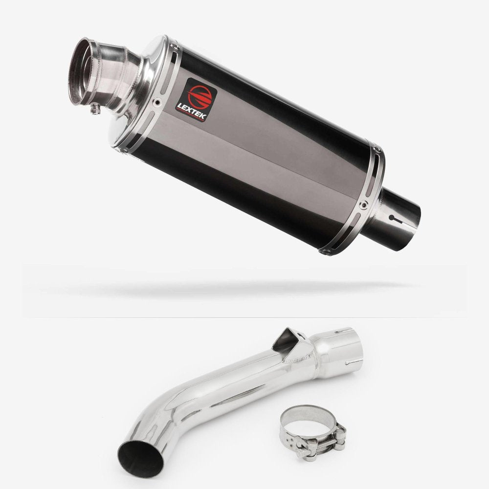 Lextek OP16 Dark Tint Stainless Exhaust 250mm with Link Pipe for Honda VFR 800 (97-01)
