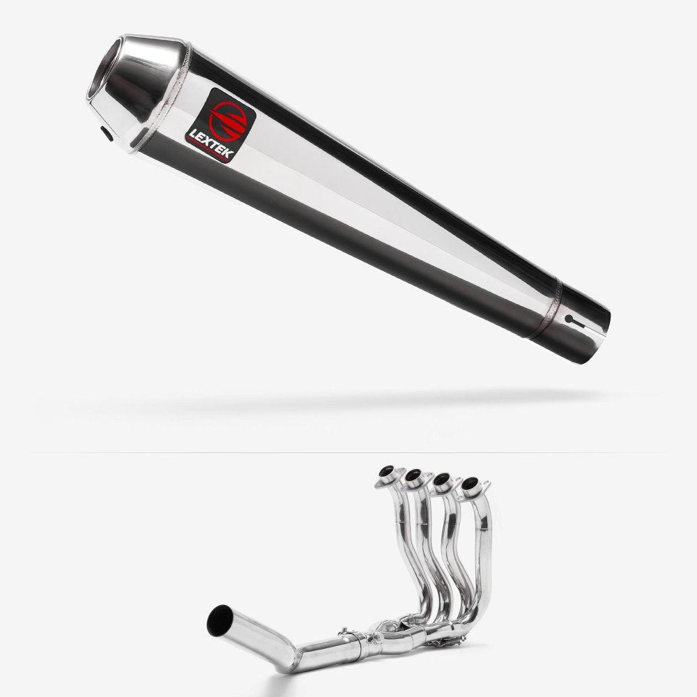 Lextek Polished Stainless Steel AC1 Classic Exhaust System 350mm for Suzuki GSXR 600/750 (06-10)