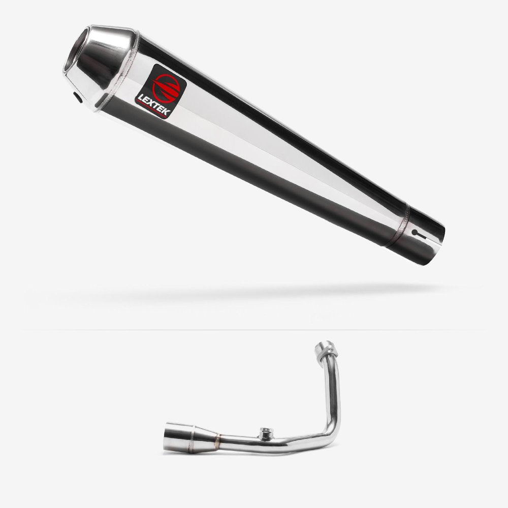 Lextek Polished Stainless Steel AC1 Classic Exhaust System 350mm for Royal Alloy GT200 (18 - )