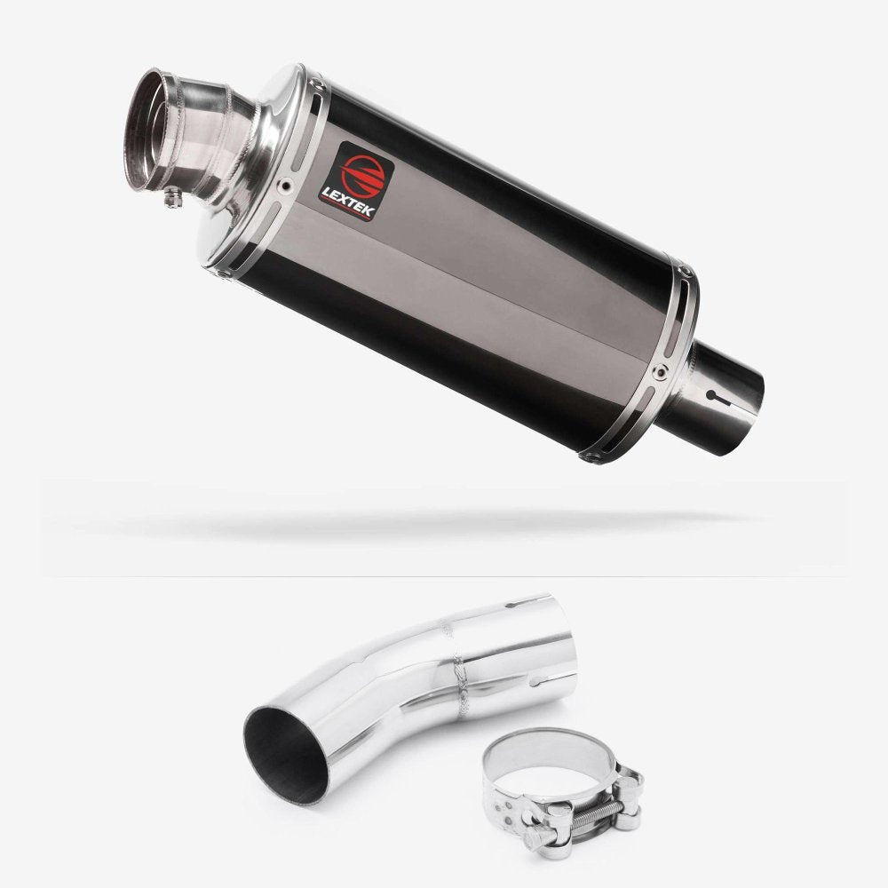 Lextek OP16 Dark Tint Stainless Exhaust 250mm with Link Pipe for Kawasaki Z900 RS (18-23)