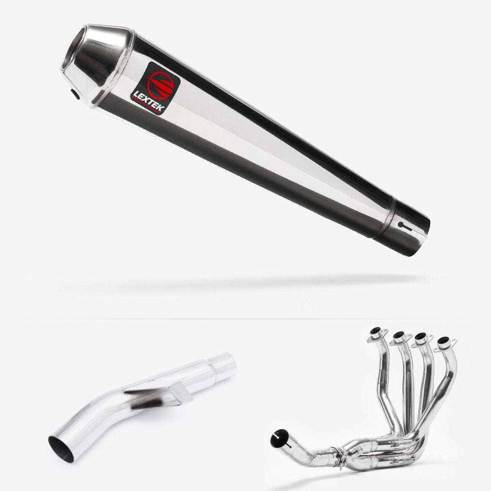 Lextek Polished Stainless Steel AC1 Classic Exhaust System 350mm for Kawasaki Versys 1000 (12-18)