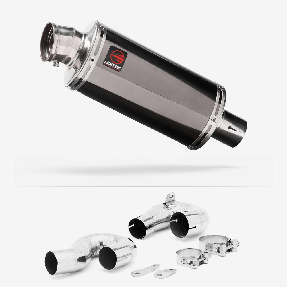 Lextek OP16 Dark Tint Stainless Exhaust 250mm with Link Pipe for Honda CBR1000RR Fireblade (14-16)