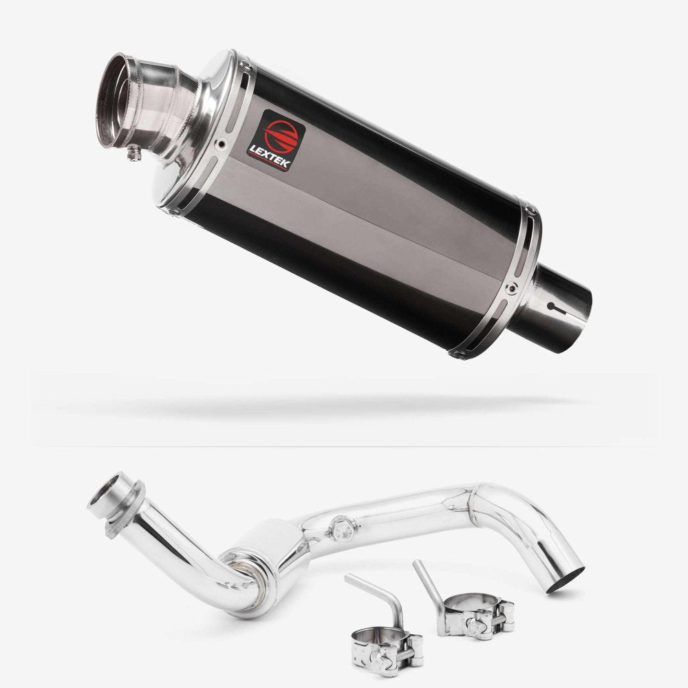 Lextek OP16 Dark Tint Stainless Exhaust System 250mm for BMW G310 R / GS (16-24)