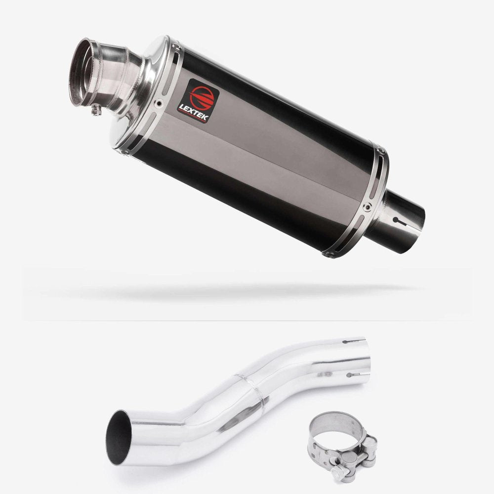 Lextek OP16 Dark Tint Stainless Exhaust 250mm with Link Pipe for Suzuki GSX 250 R (17-18)