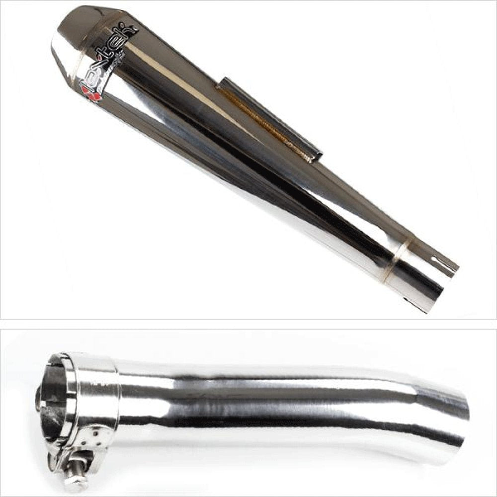Lextek Polished Stainless Steel AC1 Classic Exhaust System 350mm for Honda CBR500R (13-24)