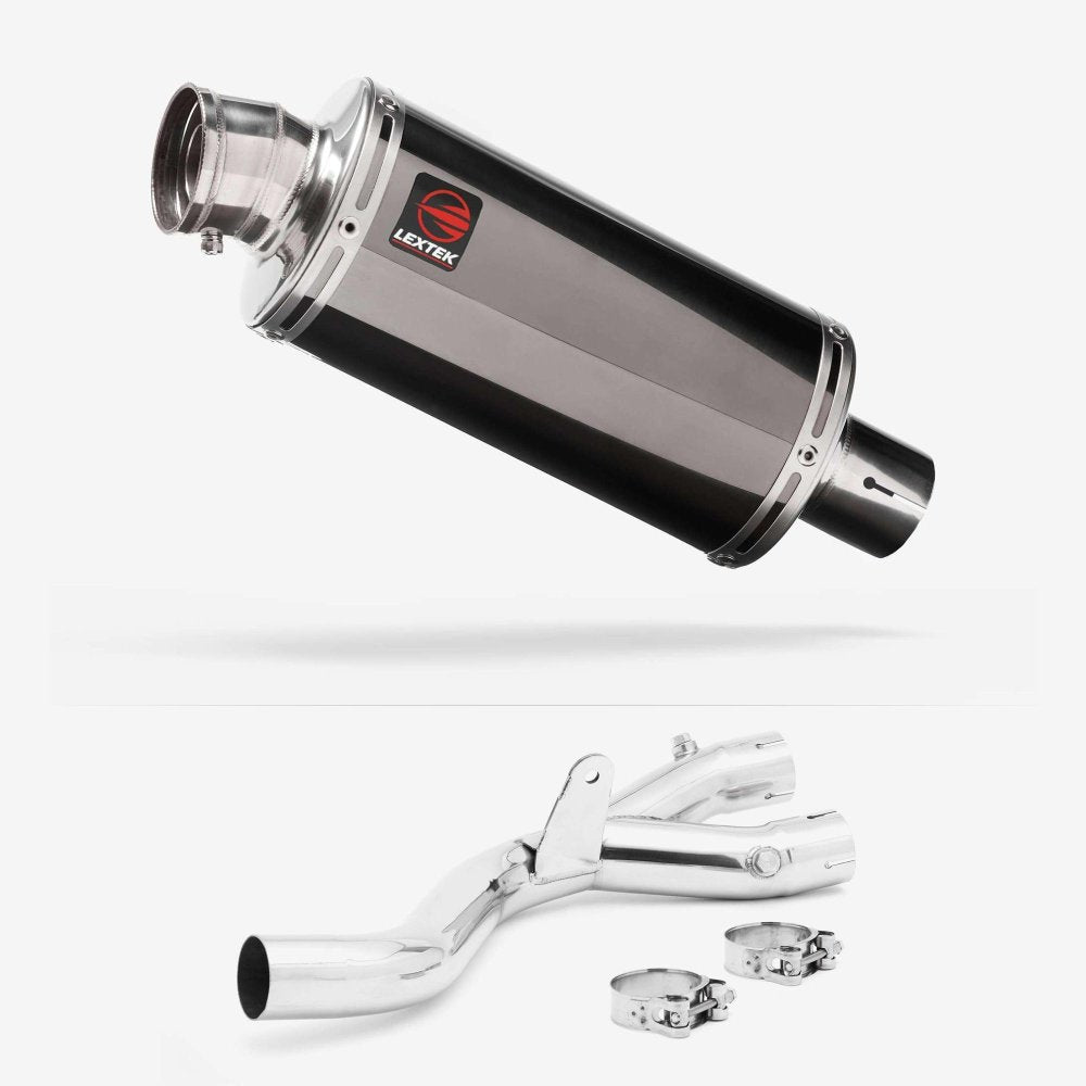 Lextek OP16 Dark Tint Stainless Exhaust 250mm with Link Pipe for Yamaha MT-10 (16-)