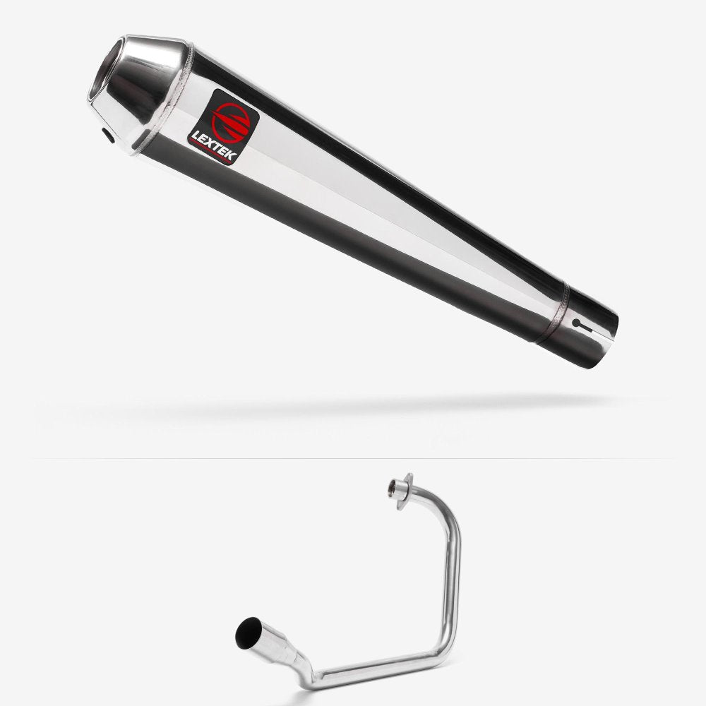 Lextek Polished Stainless Steel AC1 Classic Exhaust System 350mm for Honda CB125F/GLR125 (15-19)