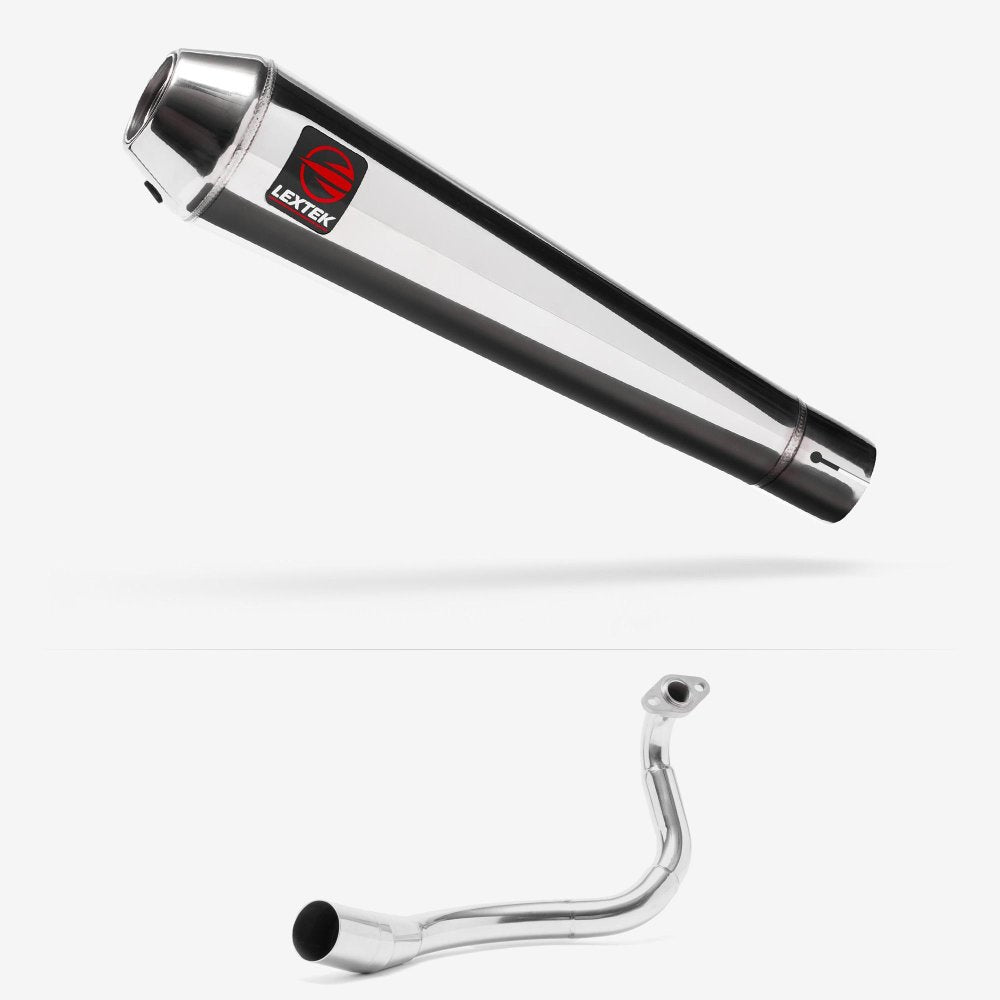 Lextek Polished Stainless Steel AC1 Classic Exhaust System 350mm for Honda PCX 125 (18-19)