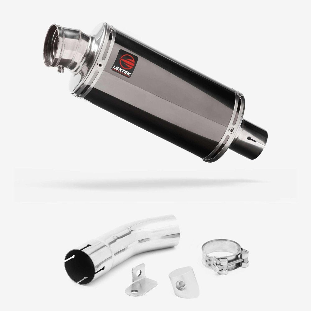 Lextek OP16 Dark Tint Stainless Exhaust 250mm with Link Pipe for Suzuki GSX-S 1000 (15-20)
