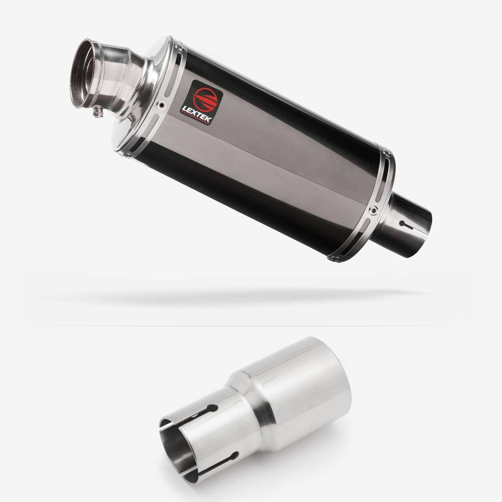 Lextek OP16 Dark Tint Stainless Exhaust 250mm with Link Pipe for Lexmoto Adrenaline (EFI) 125