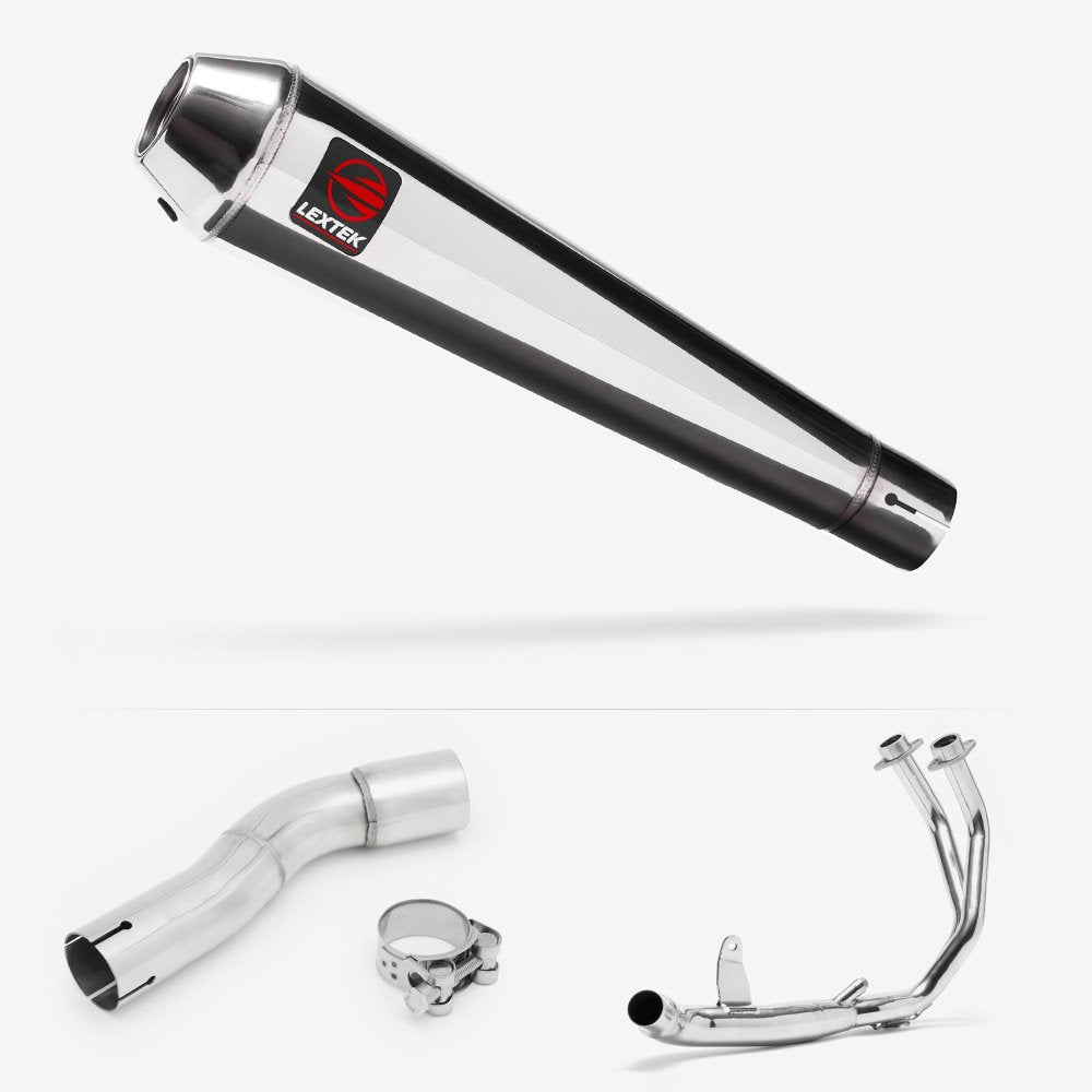 Lextek Polished Stainless Steel AC1 Classic Exhaust System 350mm for Honda CMX500 Rebel (17-24)