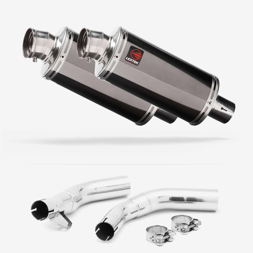 Lextek OP16 Dark Tint Stainless Exhaust 250mm with Link Pipes for Honda CBF1000 (06-10)