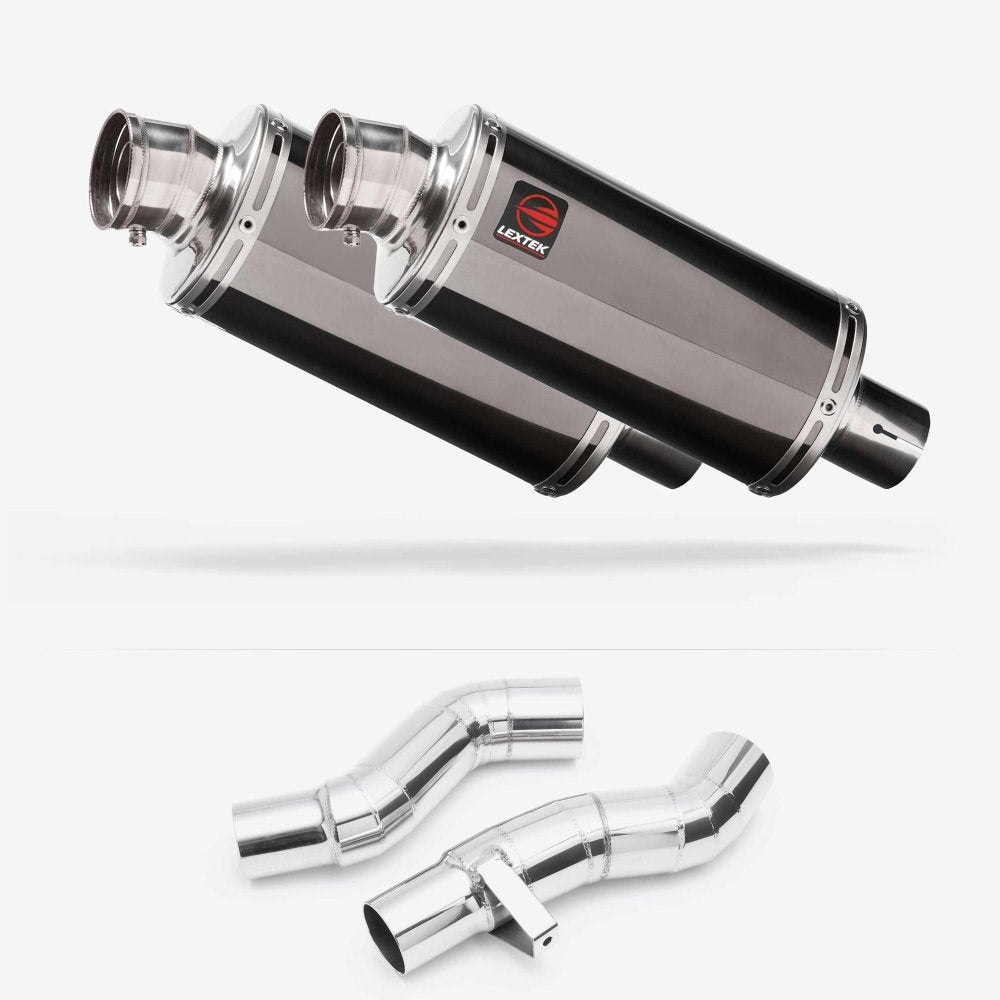 Lextek OP16 Dark Tint Stainless Exhaust 250mm with Link Pipes