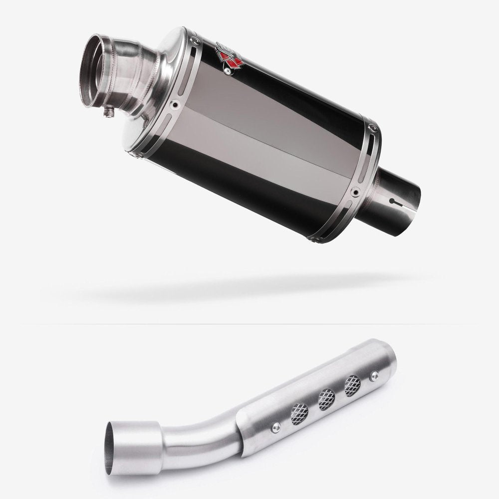 Lextek OP15 Dark Tint Stainless Exhaust 200mm with Link Pipe for Yamaha Tenere 700 (19-23)