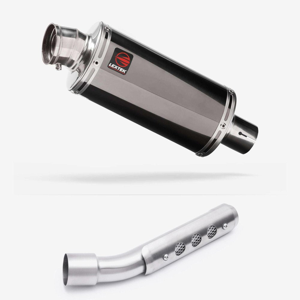 Lextek OP16 Dark Tint Stainless Exhaust 250mm with Link Pipe for Yamaha Tenere 700 (19-23)
