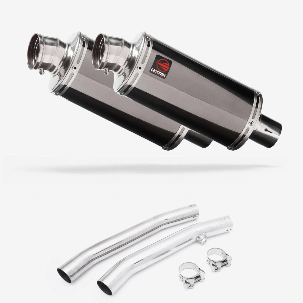 Lextek OP16 Dark Tint Stainless Exhaust 250mm with Link Pipes