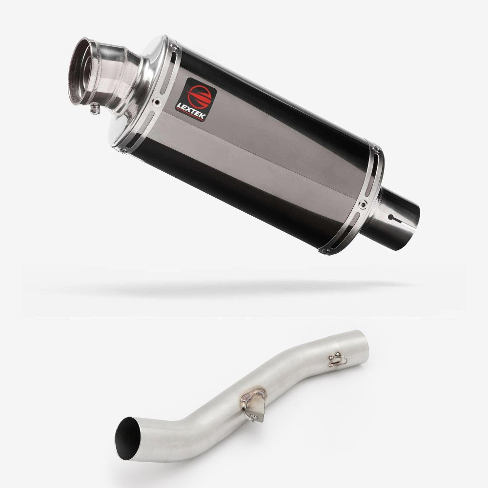 Lextek OP16 Dark Tint Stainless Exhaust 250mm High Level with Link Pipe for Yamaha YZF R6 (17-22)