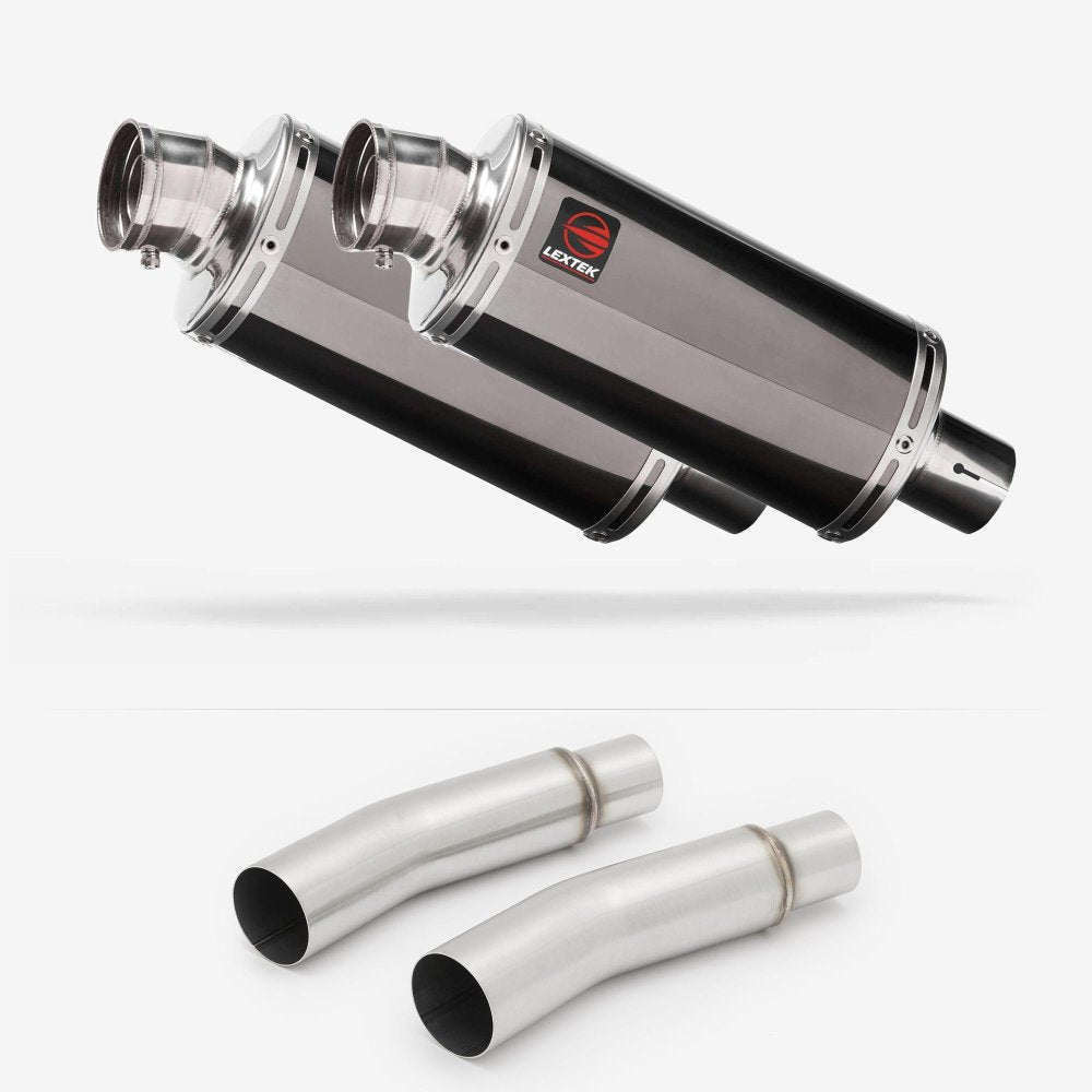 Lextek OP16 Dark Tint Stainless Exhaust 250mm with Link Pipes for Ducati Monster 620 (01-06)