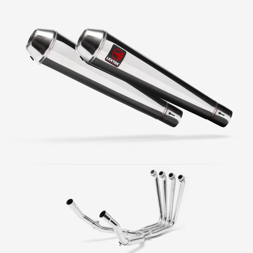 Lextek Polished Stainless Steel AC1 Classic Exhaust System 350mm for Yamaha FJR1300 (01-19)