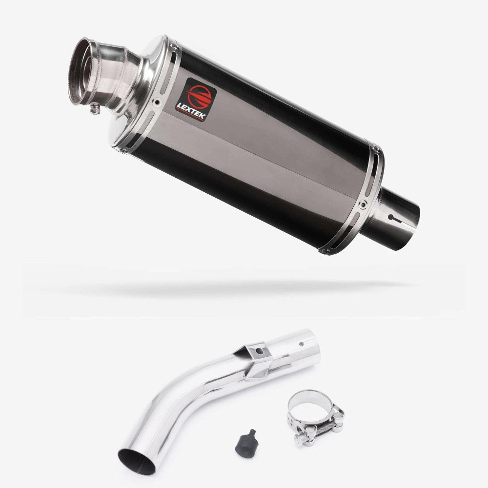 Lextek OP16 Dark Tint Stainless Exhaust 250mm with Link Pipe for Honda VFR800X Crossrunner (11-14)