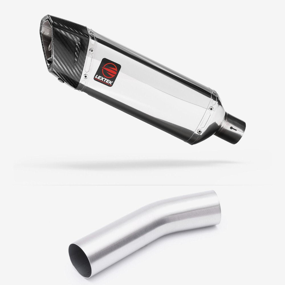 Lextek Stainless Steel SP4 Polished Exhaust 300mm with Link Pipe for Kawasaki ZX-10R Ninja (08-10)