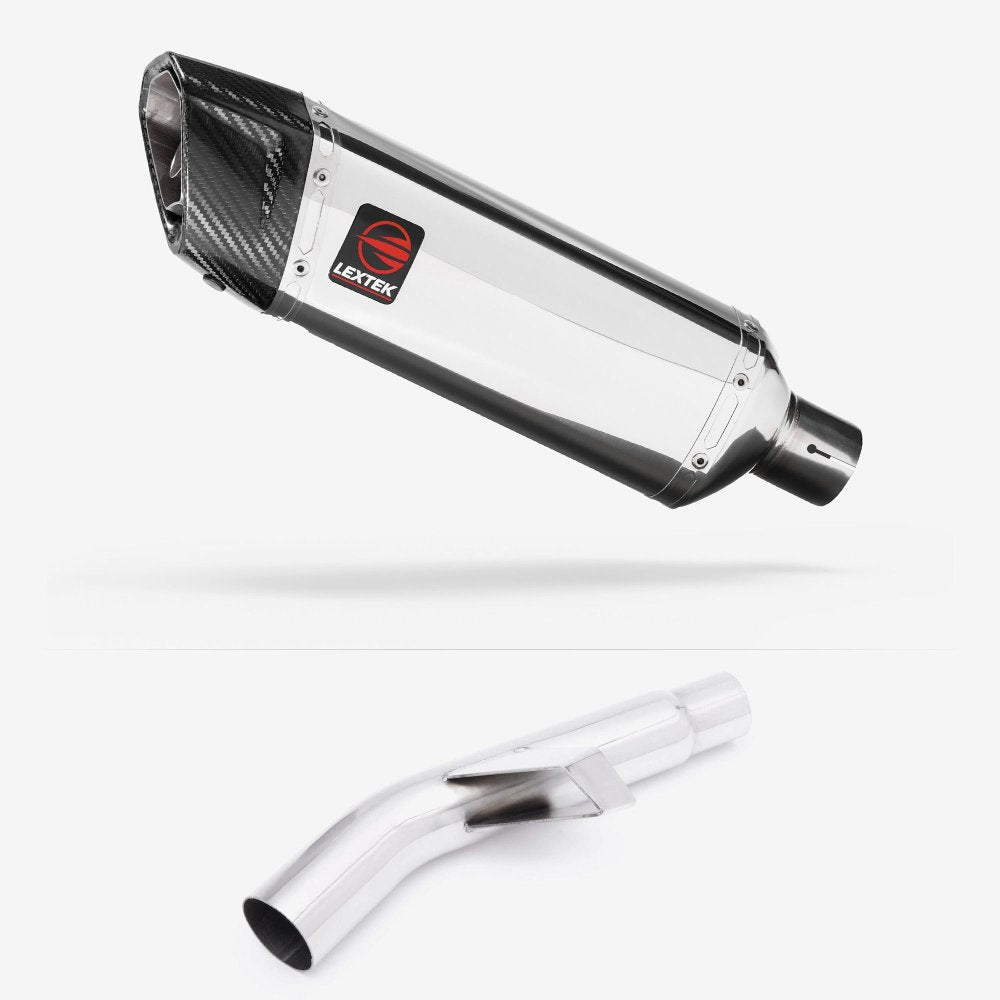 Lextek Stainless Steel SP4 Polished Exhaust 300mm with Link Pipe for Kawasaki Versys 1000 (15-18)
