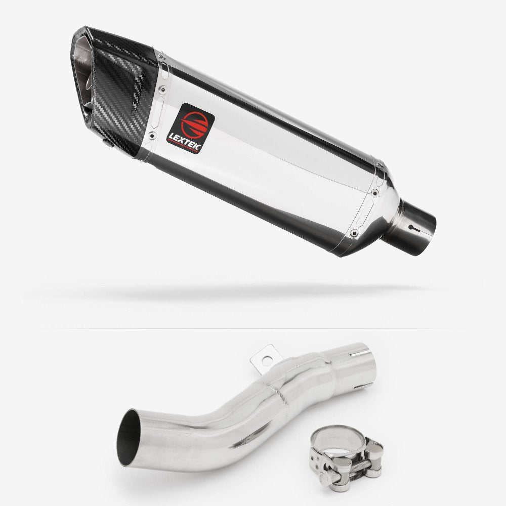 Lextek Stainless Steel SP4 Polished Exhaust 300mm with Link Pipe for Honda CB500 F/X (13-20)