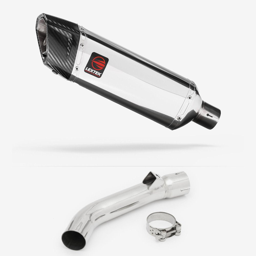Lextek Stainless Steel SP4 Polished Exhaust 300mm with Link Pipe for Honda VFR 800 (97-01)