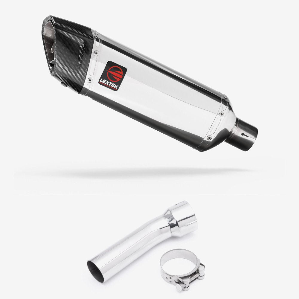 Lextek Stainless Steel SP4 Polished Exhaust 300mm with Link Pipe for BMW R 1250 GS (18-19)