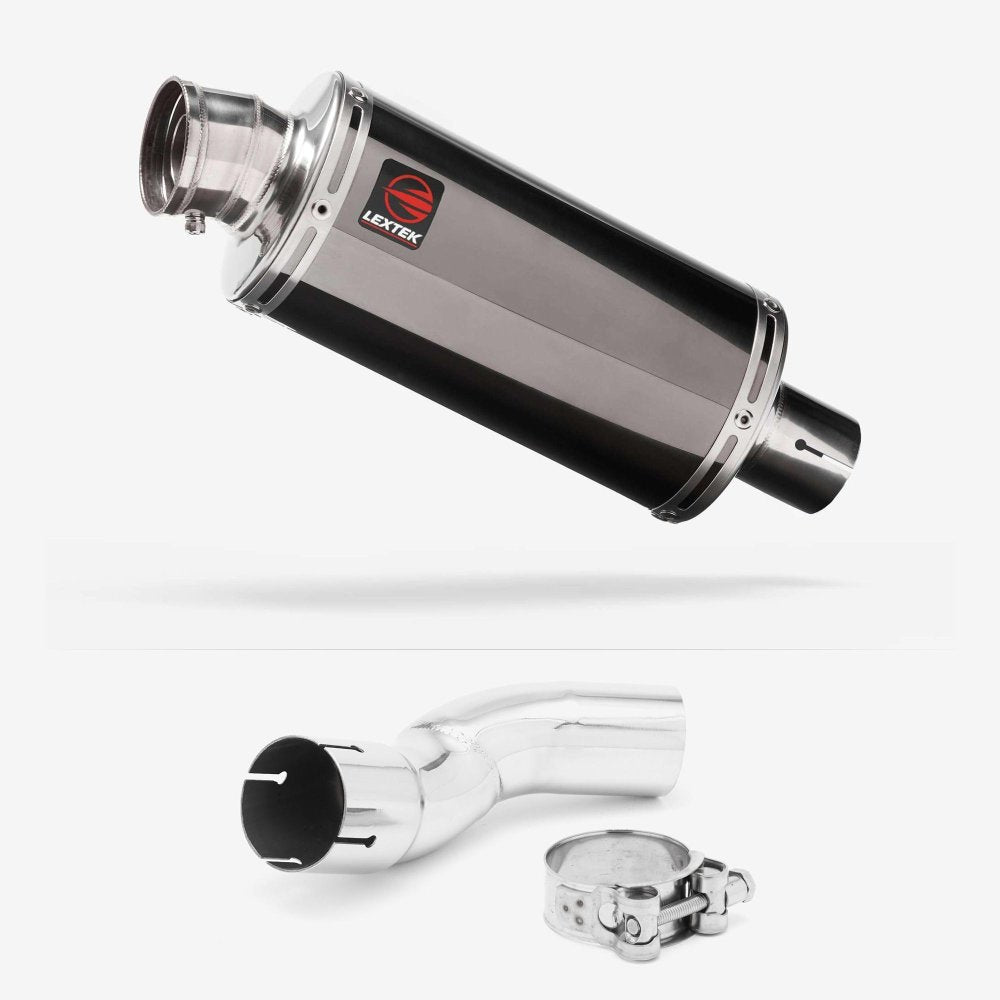 Lextek OP16 Dark Tint Stainless Exhaust 250mm with Link Pipe for Kawasaki Z H2 (20-23)