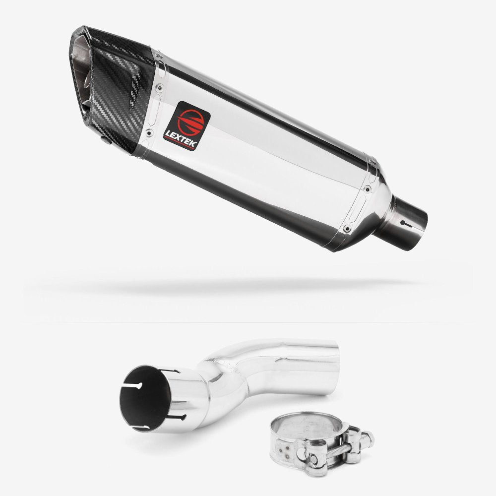 Lextek Stainless Steel SP4 Polished Exhaust 300mm with Link Pipe for Kawasaki Z H2 (20-23)