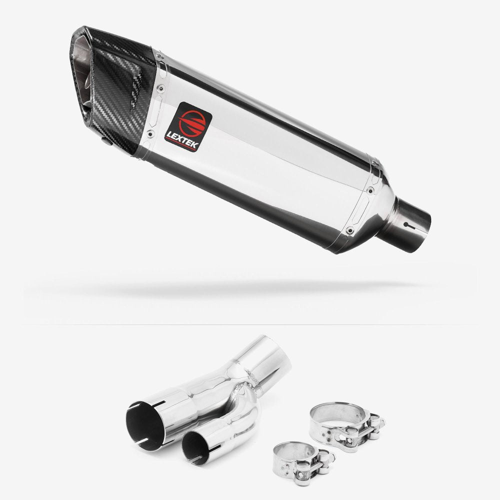 Lextek Stainless Steel SP4 Polished Exhaust 300mm with Link Pipe for BMW S1000R 2017-2020