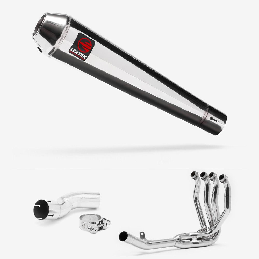 Lextek Polished Stainless Steel AC1 Classic Exhaust System 350mm for Kawasaki Z H2 (20-24)