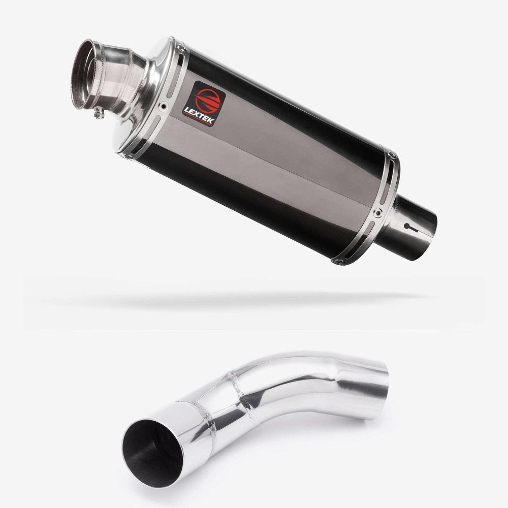 Lextek OP16 Dark Tint Stainless Exhaust 250mm with Link Pipe for Kawasaki Z900 (20-23)