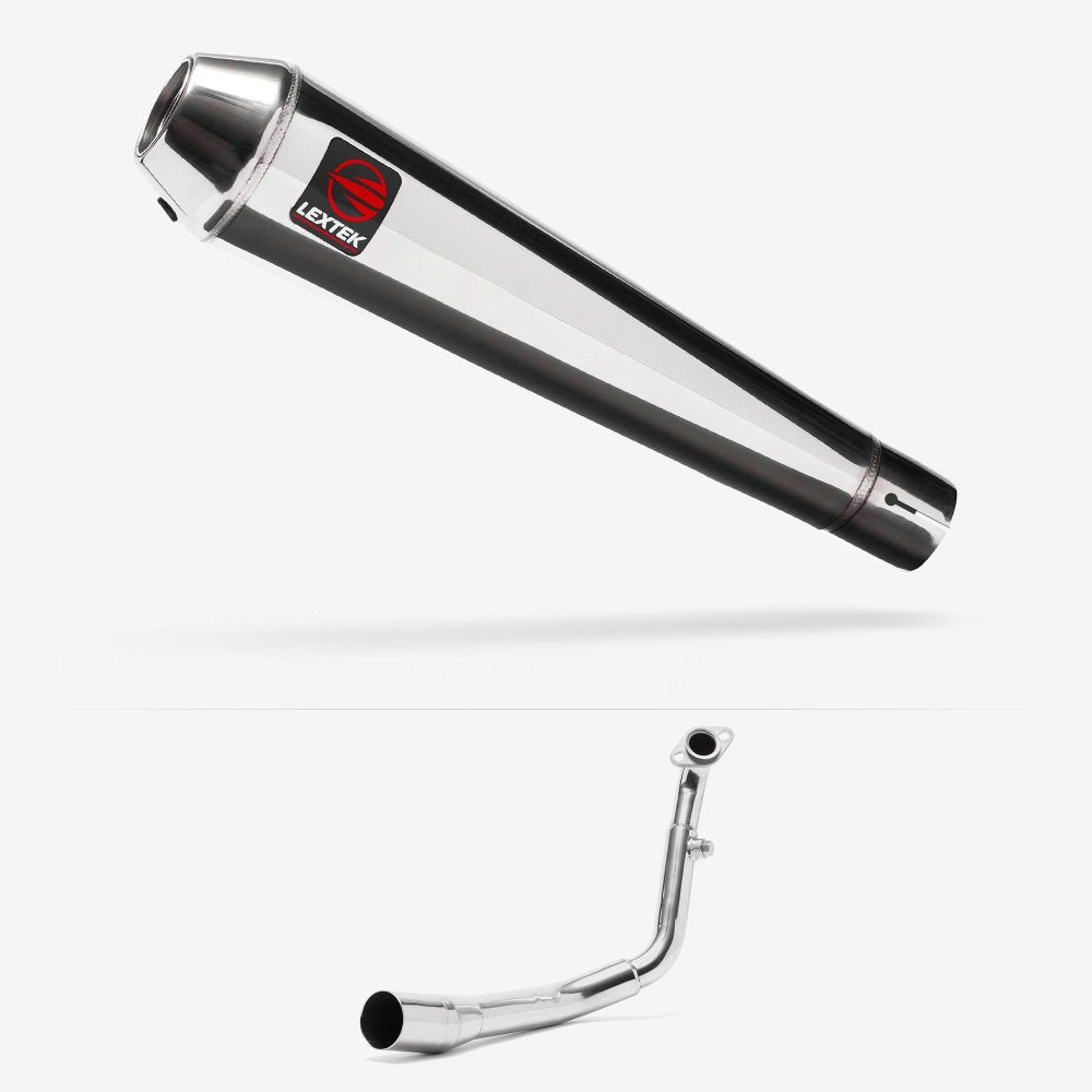 Lextek Polished Stainless Steel AC1 Classic Exhaust System for Lexmoto Titan Euro 5 (2021-)