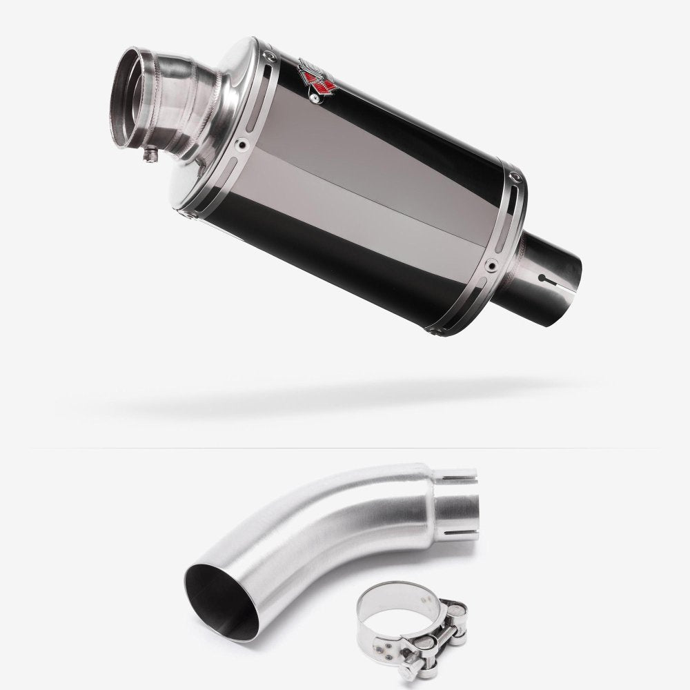 Lextek OP15 Dark Tint Stainless Exhaust 200mm with Link Pipe for Yamaha MT-03 (16-22)