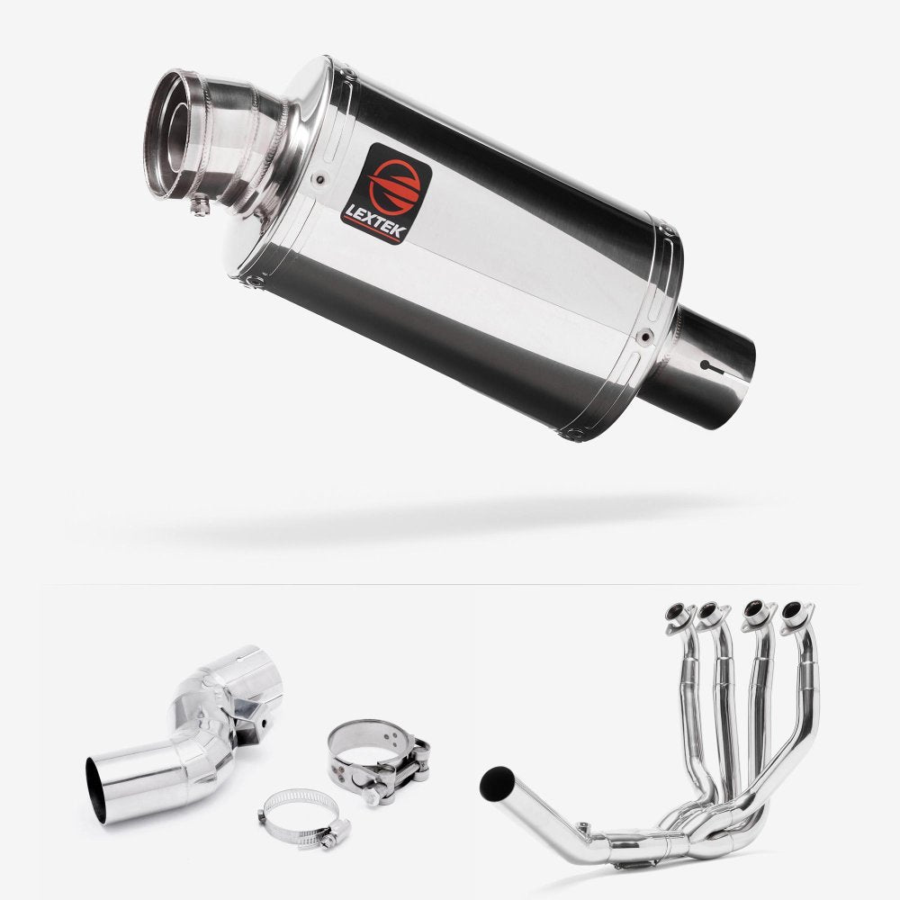 Lextek Polished Stainless Steel OP4 Exhaust System 200mm for Kawasaki Ninja H2 SX (18-21)