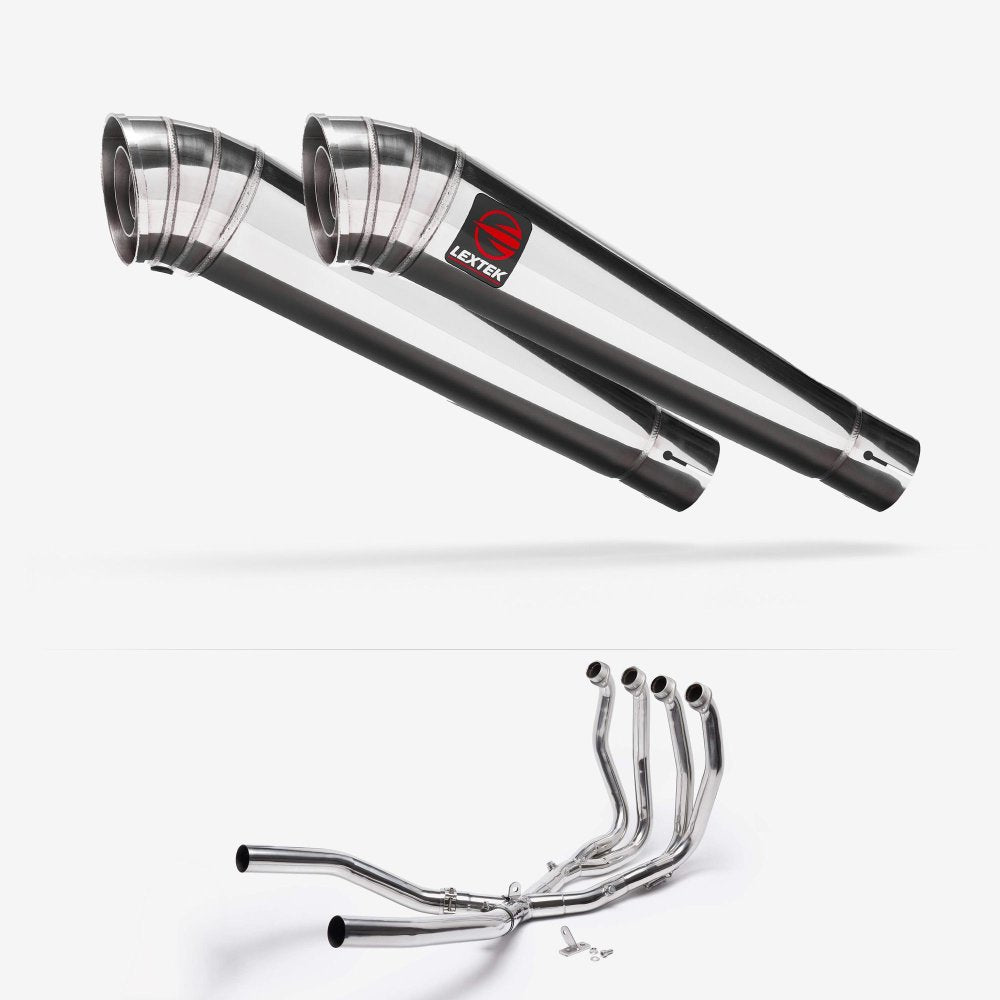 Lextek Polished Stainless Steel MP4 Exhaust System 300mm for Suzuki GSX 1300 R Hayabusa (21-24)