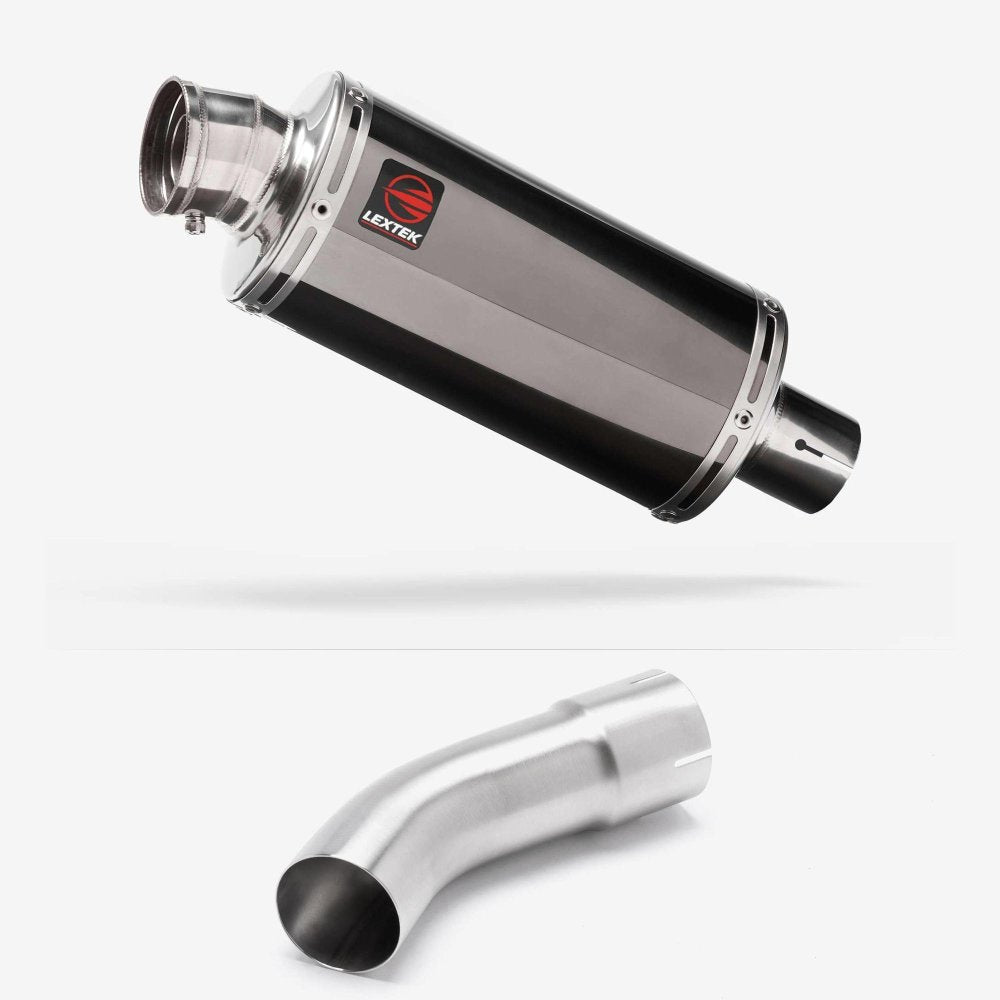Lextek OP16 Dark Tint Stainless Exhaust 250mm with Link Pipe for Suzuki GSX-S 1000 (21-24)