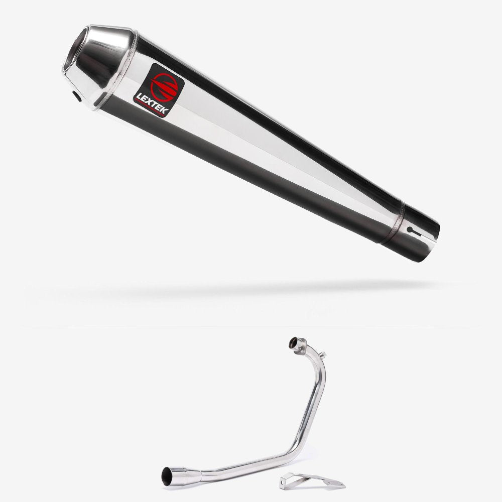 Lextek Polished Stainless Steel AC1 Exhaust System 350mm for Lexmoto ZSB 125