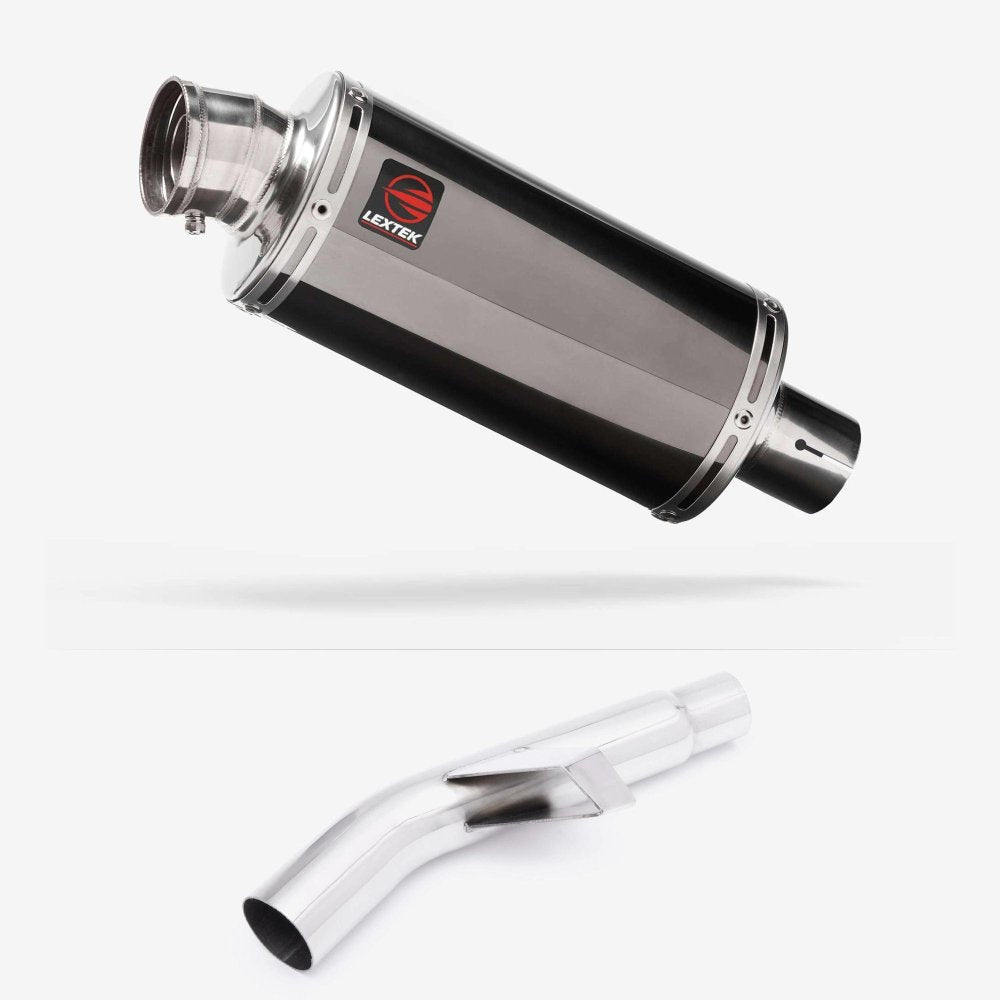 Lextek OP16 Dark Tint Stainless Exhaust 250mm with Link Pipe for Kawasaki Versys 1000 (15-18)