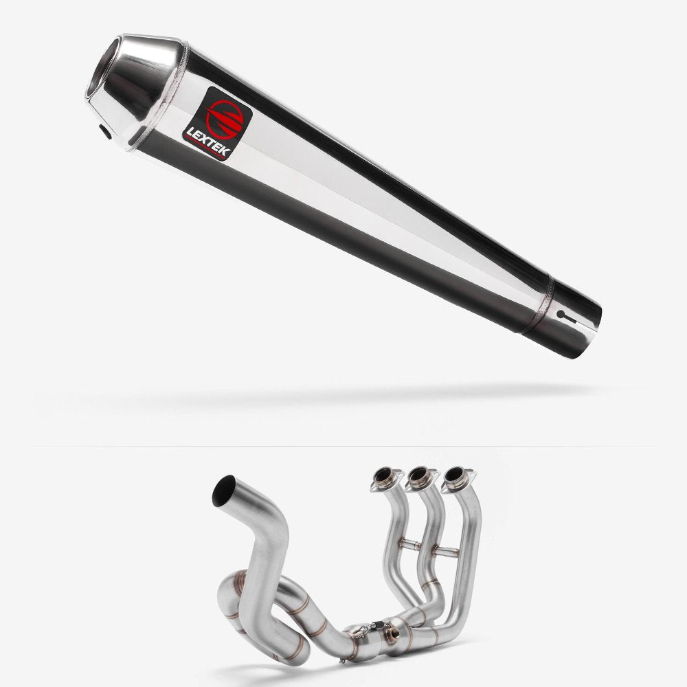 Lextek Polished Stainless Steel AC1 Classic Exhaust System 350mm High Level
