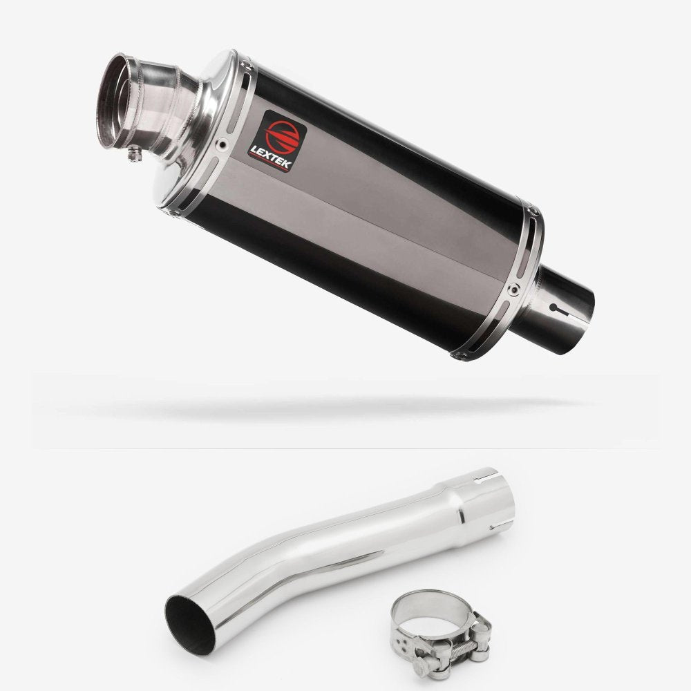 Lextek OP16 Dark Tint Stainless Exhaust 250mm with Link Pipe for Yamaha XJR 1300 (07-16)